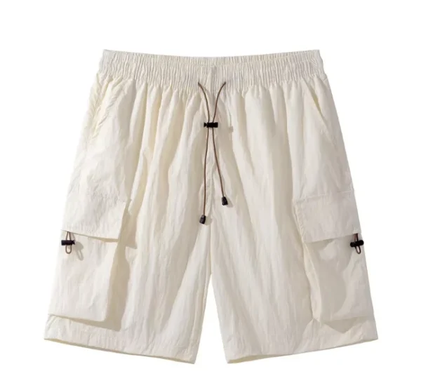 2025 Summer New Men's Casual Cargo Shorts Breathable Loose Trendy Sports Quick-Dry Five-Point Shorts Plain Dyed Woven Solid - Image 6