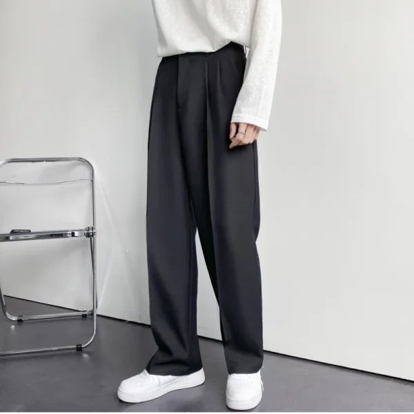 Casual Men Suits Streetwear Fashion P Men Black Suit White Ps Men Dress Ps Slim Fit Dress Trousers - Image 4