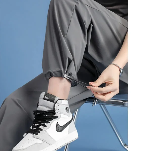 Women's Summer Thin Loose High Waist Wide-Leg Pants Casual Versatile with Elastic Decoration Sun Protection - Image 3