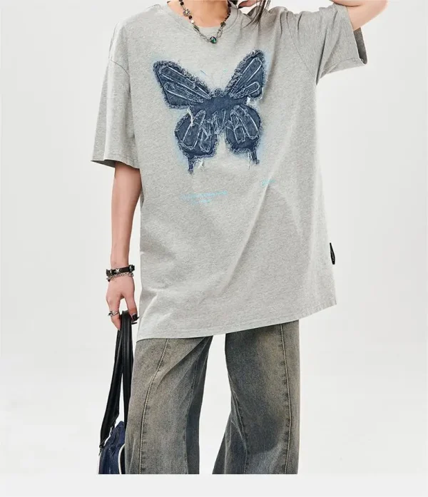 New 100% Cotton Butterfly Printed Vintage High Quality O-Neck Men T-shirt - Image 5