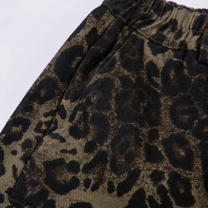 Hot Trendy Men's Summer 100% Cotton Cargo Shorts Leopard Camouflage Multi-Pocket Mid Loose Casual Straight Sports Shorts