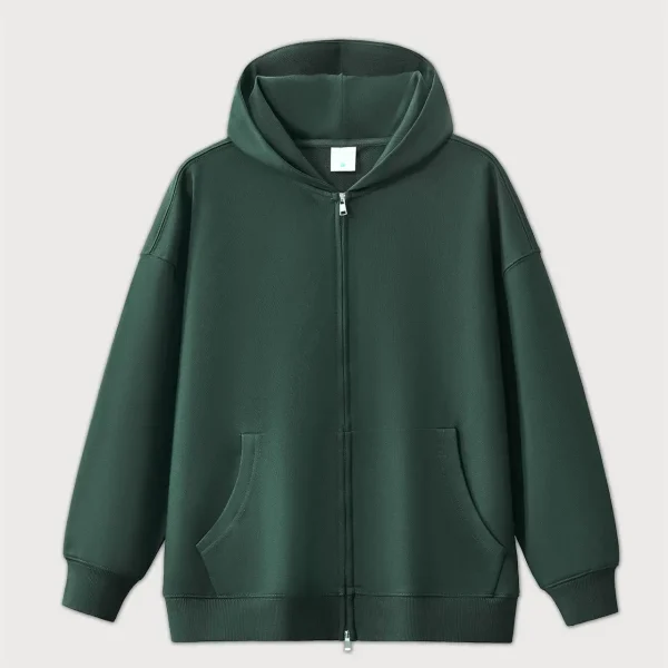 Heavy Weight 400 GSM Street Wear Solid Colors Full Zipper Men's Hoodies - Image 2