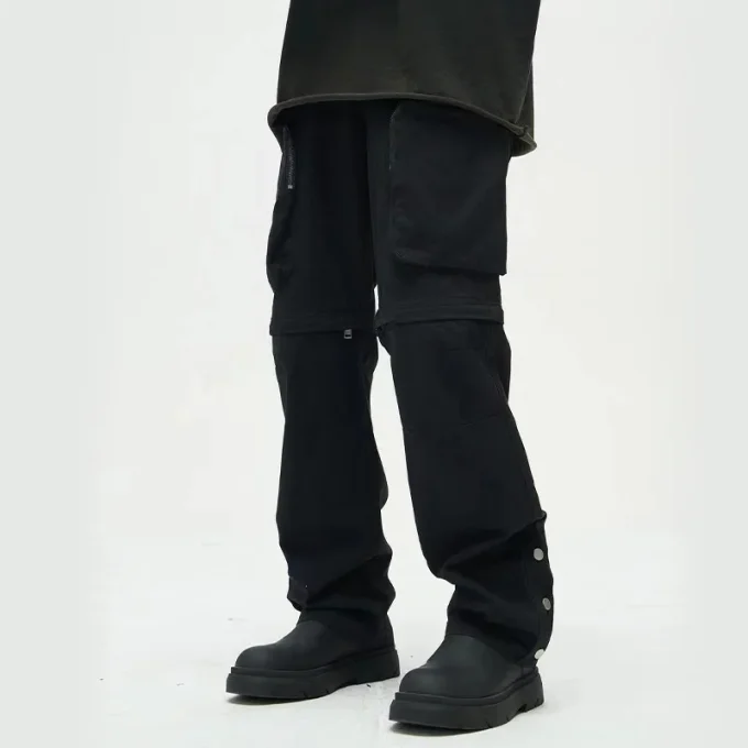 Detachable Legs With Zippers Men's Loose Cargo Pants