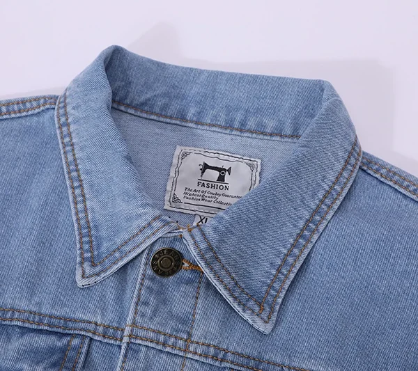 Mens Denim Jean Jacket Trendy Fashion Denim Male Streetwear Jackets Coats Fabric Vintage Denim Knitted Windproof