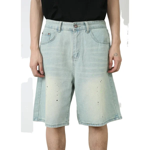 2025 Denim Jorts Men's Casual  Pants  Street Summer Loose Straight Wide Leg Denim Shorts Woven - Image 6