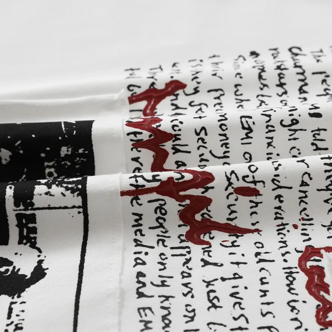 Creative High Street Men's Patchwork Printed Short Sleeve T-Shirt Trendy Summer Sports Letter Pattern Loose Hip Hop T-Shirt - Image 6