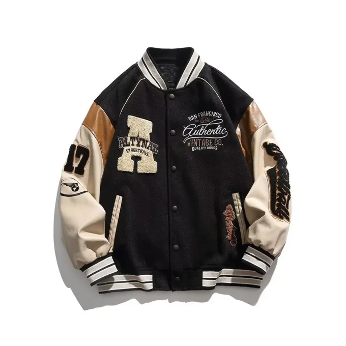 Embroidered College Sports Varsity Jacket Bomber Mens Baseball Jackets