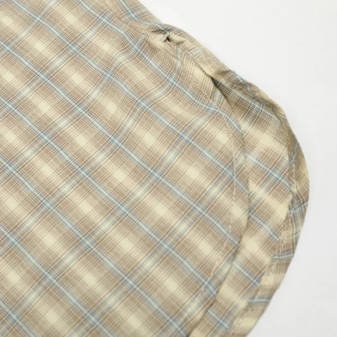 Japanese Style Men's Summer Workwear Shirt Plaid Short Sleeve Turn-Down Collar Side Slit Versatile Casual Loose Fit Yarn Dyed - Image 5