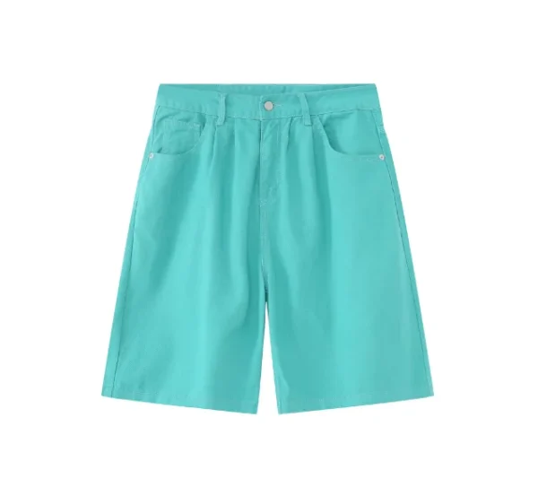 Summer New Casual Korean Style Five-Quarter Pants Loose Wide Leg Shorts Colorful Pattern Elastic Waist Closure Woven - Image 6