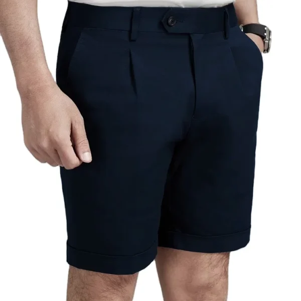 Men's Bermuda Shorts French Style Blank Navy Cotton Short Shorts