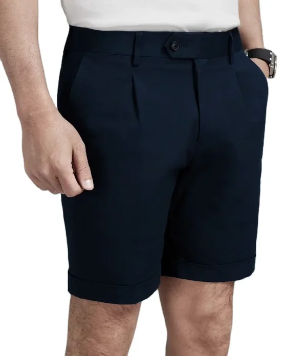 Men's Bermuda Shorts French Style Blank Navy Cotton Short Shorts