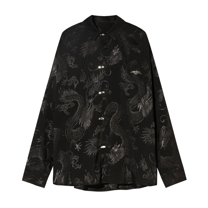 Men's Clothing Design New Oversized Terylene High Quality Style Long Sleeve Casual Polyester Knitted Embroidered