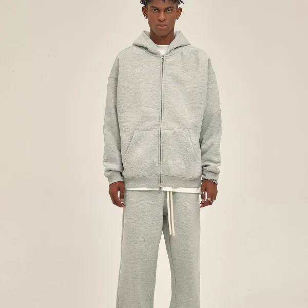 New Product Hot Sale Cropped Hoodie and Cozy Sweatpants Suit Heavyweight Oversized Plain Thick Boxy Hoodie Set