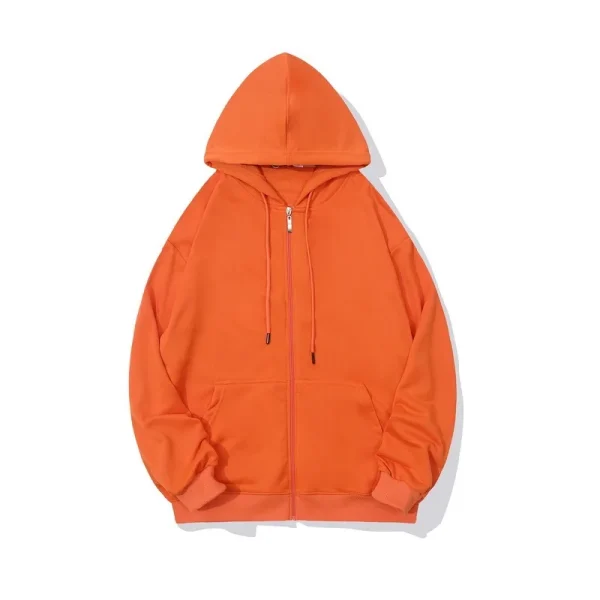 High Quality Metal Zipper Loose Oversized Hoodies Men Full Zip up Cotton Vintage Hoodies - Image 2