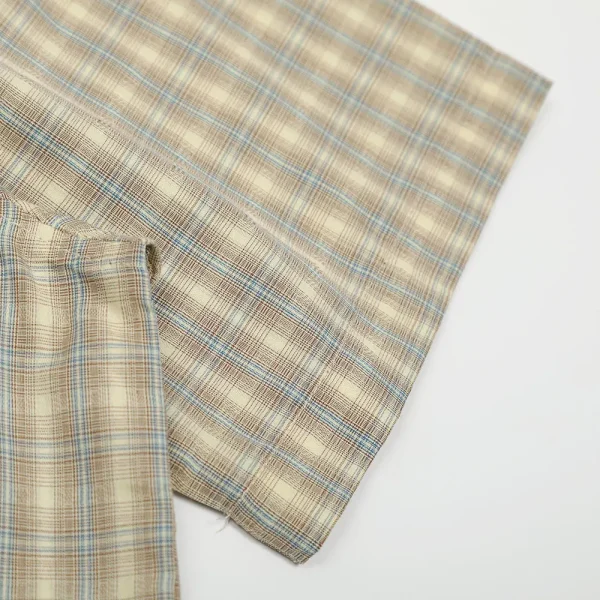 Japanese Style Men's Summer Workwear Shirt Plaid Short Sleeve Turn-Down Collar Side Slit Versatile Casual Loose Fit Yarn Dyed - Image 4