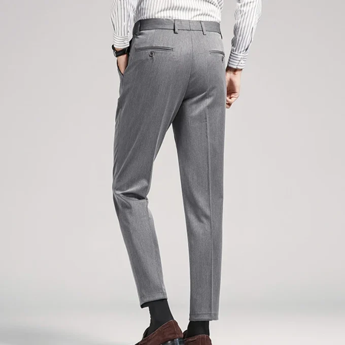 Casual Classic Cotton Soft Light Slim Fit Straight Men Dress Chino Khaki Trousers Pants