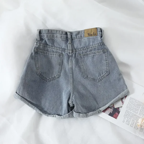 High-Waisted Loose Wide-Leg Denim Shorts for Women Korean Summer Fashion Versatile Rolled-Up Women's - Image 2