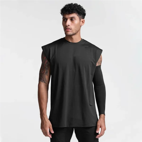 RTS Loose Quick Dry Solid Color Men's  Training Sports Vest - Image 2