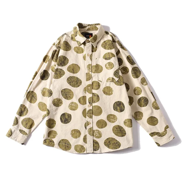 Men's Spring Autumn Retro American Style New Trendy Loose Casual Shirts 100% Cotton Printed Tops Anti-Pilling Jacket