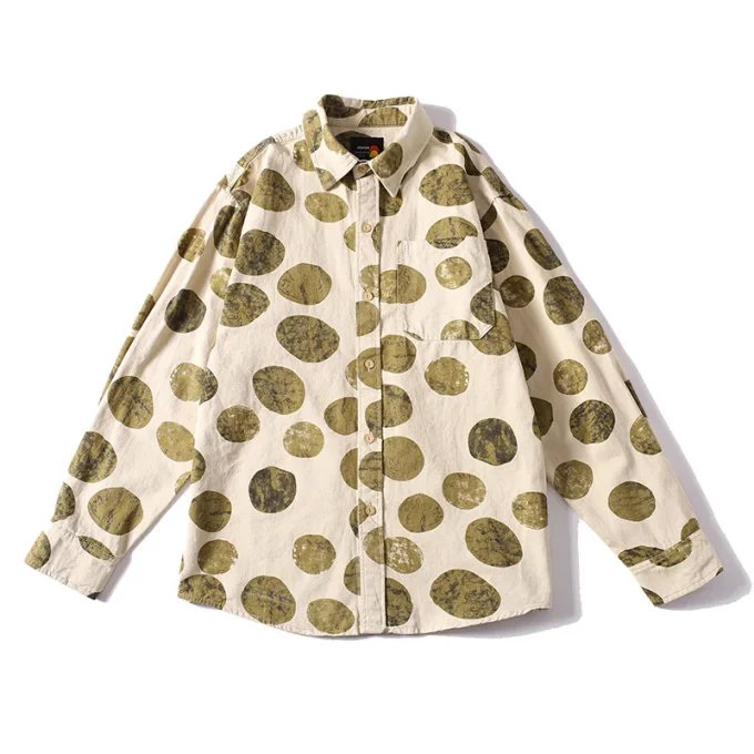 Men's Spring Autumn Retro American Style New Trendy Loose Casual Shirts 100% Cotton Printed Tops Anti-Pilling Jacket