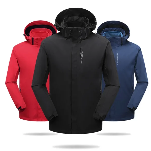 Outdoor Sports Winter New Three-in-one Two-piece Fleece Warm Waterproof Windproof Emergency Jacket Men's Jacket