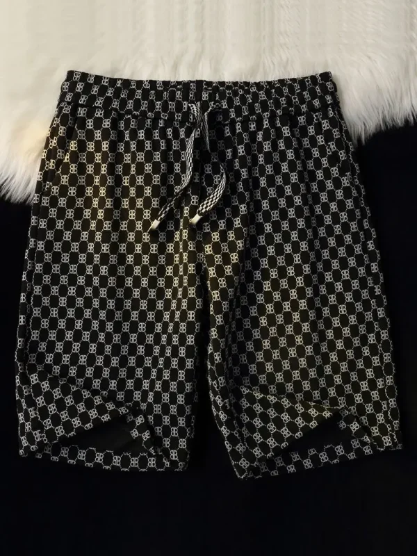 Fashion Street Style Men's Shorts Design Summer Full Printing Canvas Fabric Casual Mens Gym Shorts Knitted Mid Waist - Image 5