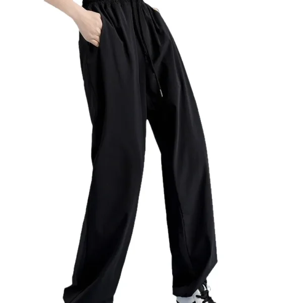 Women's Summer Thin Loose High Waist Wide-Leg Pants Casual Versatile with Elastic Decoration Sun Protection - Image 5