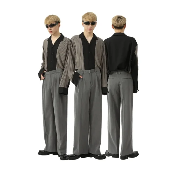 Cool comfort Dress Pants Men's Summer Straight Leg Loose Casual Men Dress Pants commuter Wide Leg Men Casual Suit Pants - Image 5