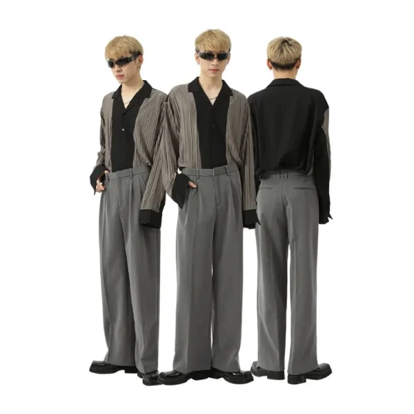 Cool comfort Dress Pants Men's Summer Straight Leg Loose Casual Men Dress Pants commuter Wide Leg Men Casual Suit Pants