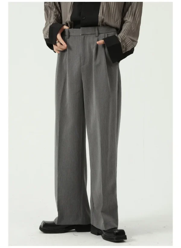 Cool comfort Dress Pants Men's Summer Straight Leg Loose Casual Men Dress Pants commuter Wide Leg Men Casual Suit Pants - Image 2