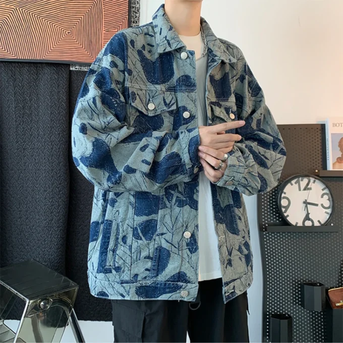 Jean Jacket Men Thin Stretch Denim Jacket Men Fashion Blue Denim Shirt Jacket Men Denim Outfit