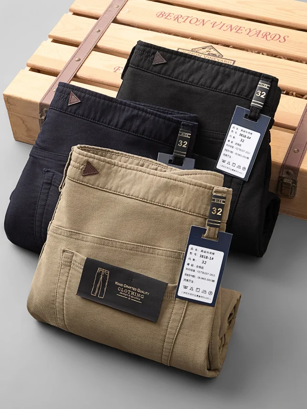 Best Selling Trousers Athletic/Cargo/Straight Retro Design Striped Slim Fit Men's Business Casual Chino Pants Trousers - Image 2