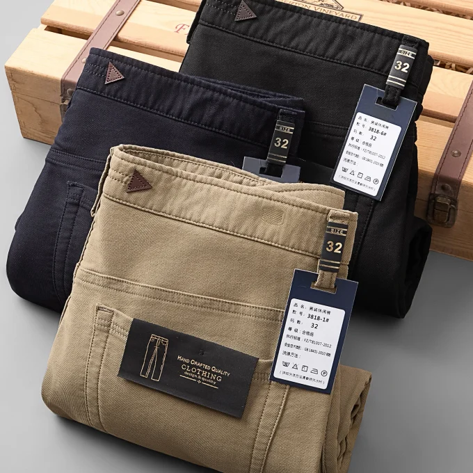 Best Selling Trousers Athletic/Cargo/Straight Retro Design Striped Slim Fit Men's Business Casual Chino Pants Trousers