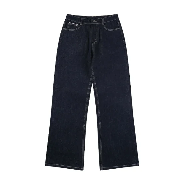 2025 Men's Straight Loose A-Line Versatile Pants New Style Old Money Original Black Blue Cow Red Ear Trendy Trendy Jeans Washed - Image 5