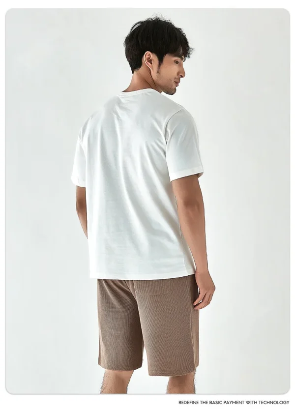 Heavy Weight Knitted Cotton Polyester Blend Men's Waffle Shorts - Image 3