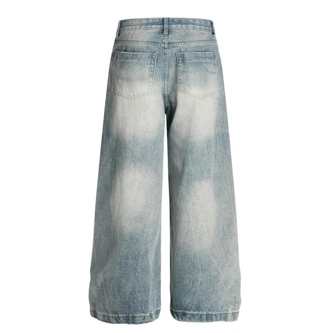 Jeans Embroidered Raw Hem Cut Edge Distressed Streetwear Vintage Cargo Jean Shorts for Men - Image 3