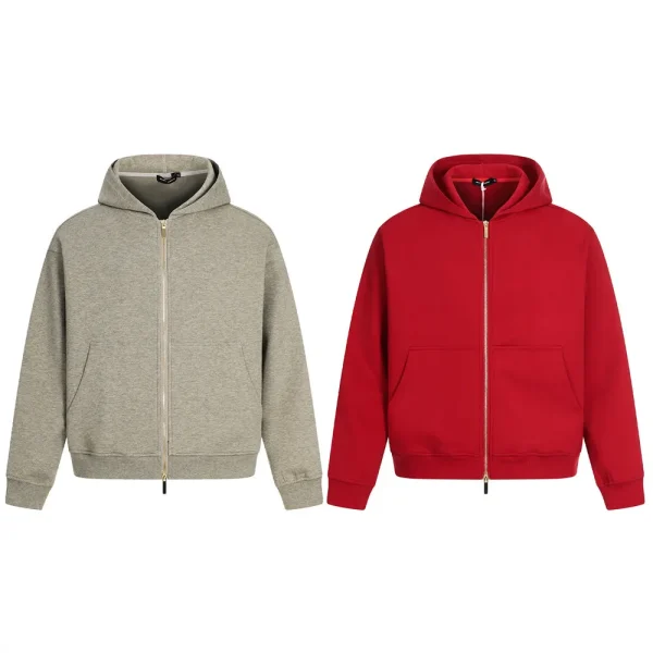 Vibe Style Trendy Men's Hooded Sweatshirt American Versatile Loose Fit Double-Ended Zipper Pullover Hoodie Jacket for Autumn - Image 6