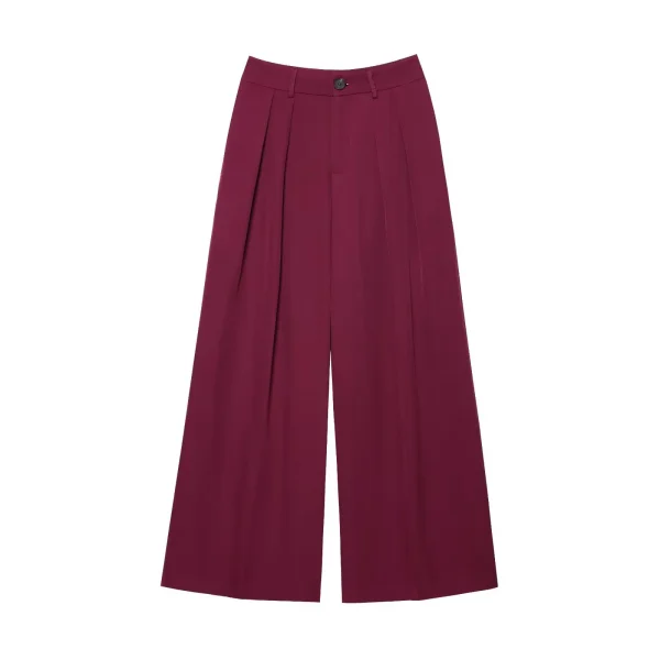 Women's Spring Summer Casual Suit New Solid Color V-Neck Lace-Up Top - Image 4