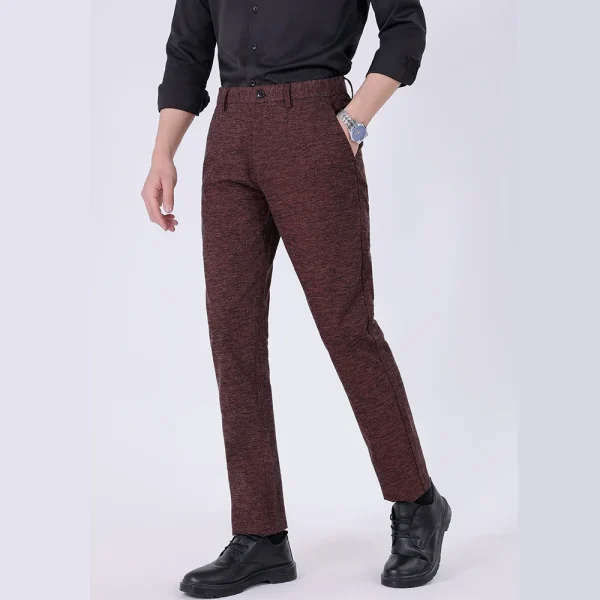 Autumn Men's Casual Stretch Pants Business-Style Cross-Border Exclusive Mid-Waist Loose Straight-Leg Classy Fashion Light Wash