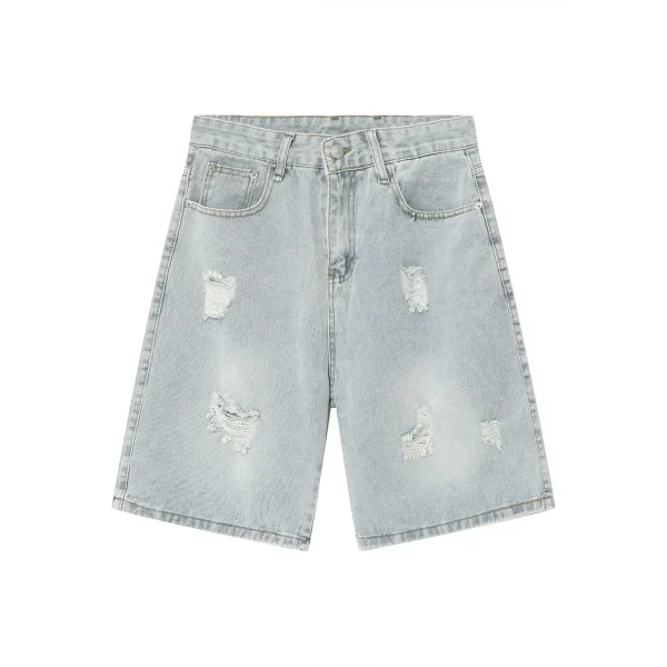 Hot Sale Fashion Baggy Denim Men's Short Soft Casual Hole Oversized Man's Jeans for Summer - Image 6