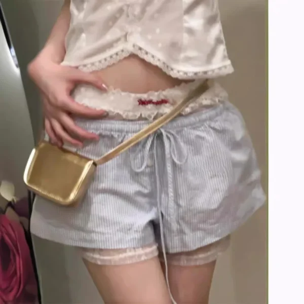 Sweet Hot Girl White Embroidered Lace Inner Leggings for Women in Summer - Image 2