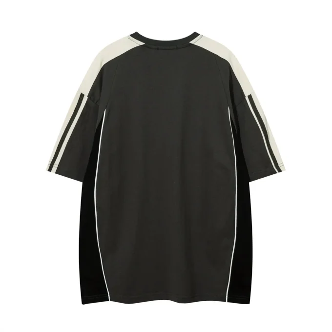 Trendy Summer Short Sleeved Retro T-Shirt for Men Loose Fit 100% Cotton Letter Pattern Print T-Shirt American Sports Ins Style - Image 6