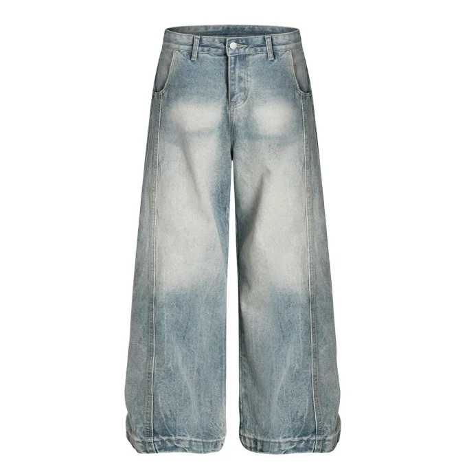 Jeans Embroidered Raw Hem Cut Edge Distressed Streetwear Vintage Cargo Jean Shorts for Men