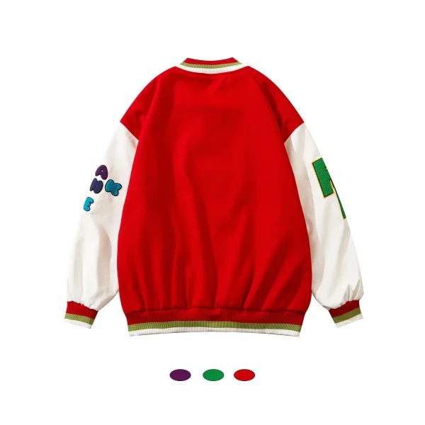 2025 New Design Jacket Embroidered Embossed Baseball Jacket Street Style Men's Jacket - Image 5