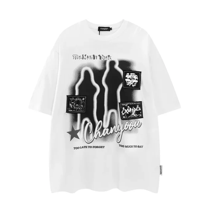 100% Cotton High Quality O-Neck Printed Letter Plus Size Men T-Shirt