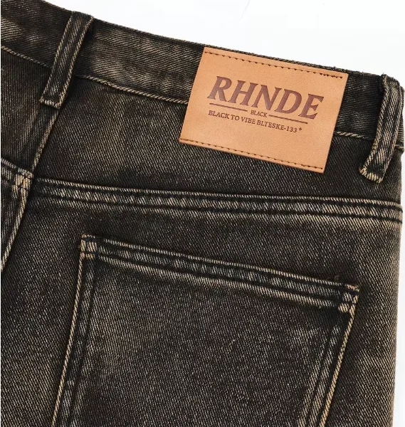 Vintage Washed Men's Denim Shorts Loose Cropped Streetwear High American Style Casual Straight Over-the-Knee Vibe Knitted