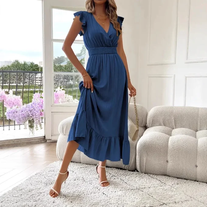 2025 Summer New Fashion Women's Casual Dress with Short Sleeves