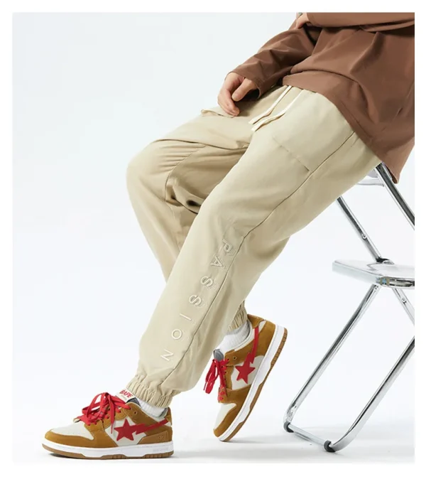 3D Embroidered Nylon Track Trousers Men's Corduroy Pants - Image 6