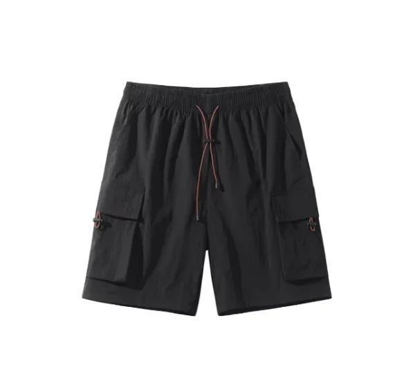 2025 Summer New Men's Casual Cargo Shorts Breathable Loose Trendy Sports Quick-Dry Five-Point Shorts Plain Dyed Woven Solid - Image 3