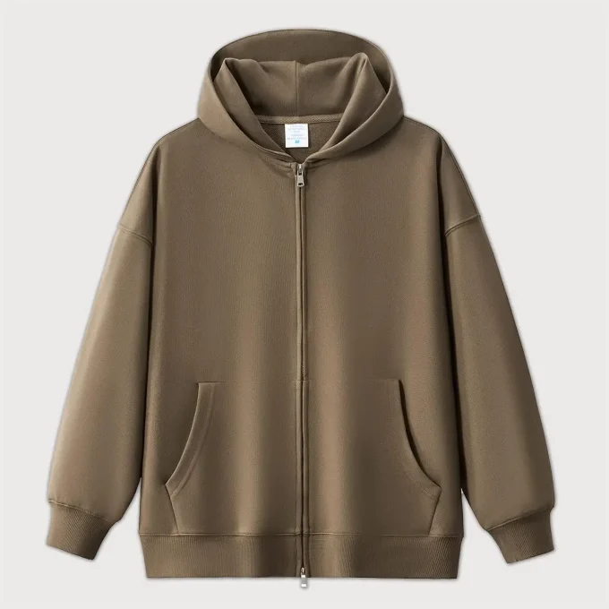 Heavy Weight 400 GSM Street Wear Solid Colors Full Zipper Men's Hoodies